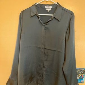 Express dark green blouse